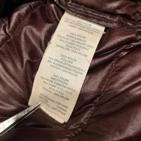 J Crew Jacket Mens Medium Dark Purple Puffer Insulated Coat Outerwear - Picture 10 of 16